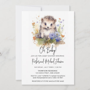 Baby Hedgehog Woodland Baby shower Kaart