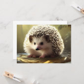 Baby Hedgel Wildlife Portrait Card Kaart (Voorkant / Achterkant in situ)