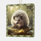 Baby Hedgel Wildlife Portrait Personalized Keramisch Ornament (Links)