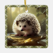 Baby Hedgel Wildlife Portrait Personalized Keramisch Ornament (Voorkant)
