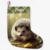 Baby Hedgel Wildlife Portrait Personalized Kleine Kerstsok (Voorkant)