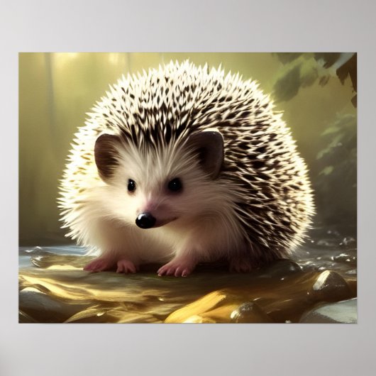 Baby Hedgel Wildlife Portret Poster (Voorkant)