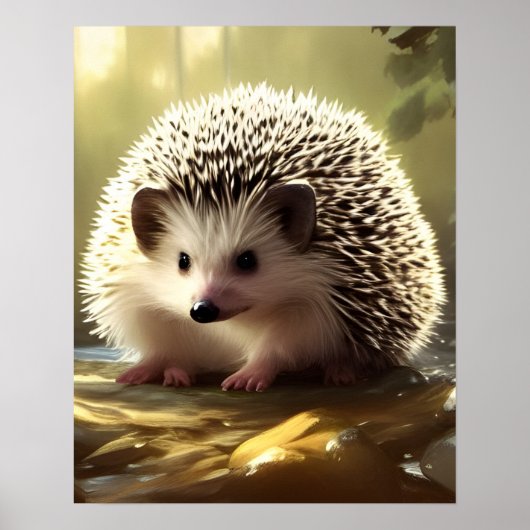 Baby Hedgel Wildlife Portret Poster (Voorkant)