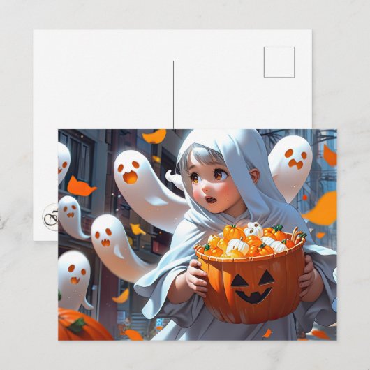 Baby heks met geest briefkaart (Voorkant / Achterkant)