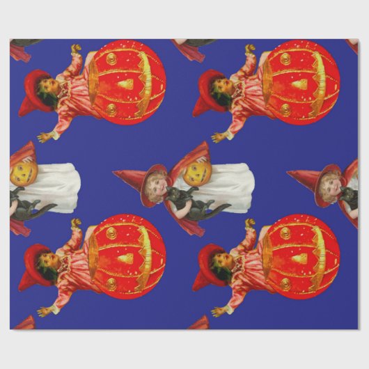 Baby heksen en pompoenen tijdens Halloween Cadeaupapier (Vlak)