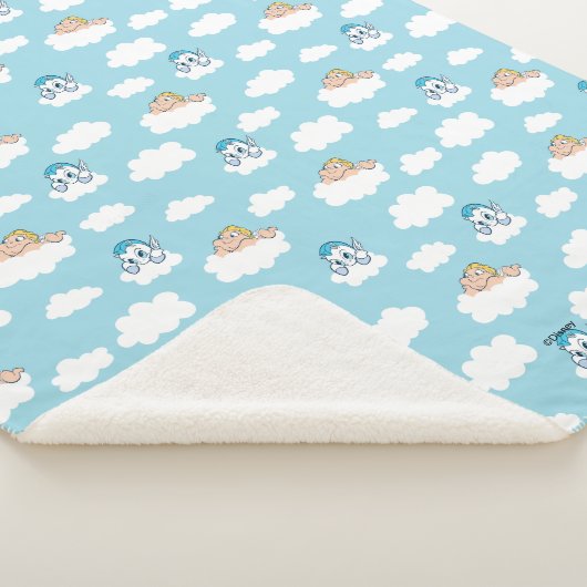 Baby Hercules and Pegasus Cloud Pattern Sherpa Bla Sherpa Deken (3/4)