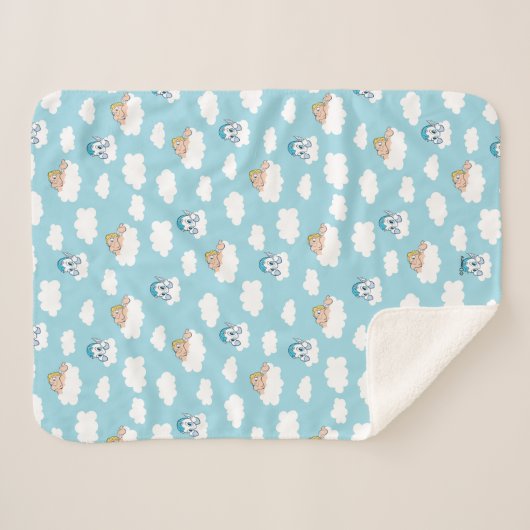 Baby Hercules and Pegasus Cloud Pattern Sherpa Bla Sherpa Deken (Voorkant (horizontaal))