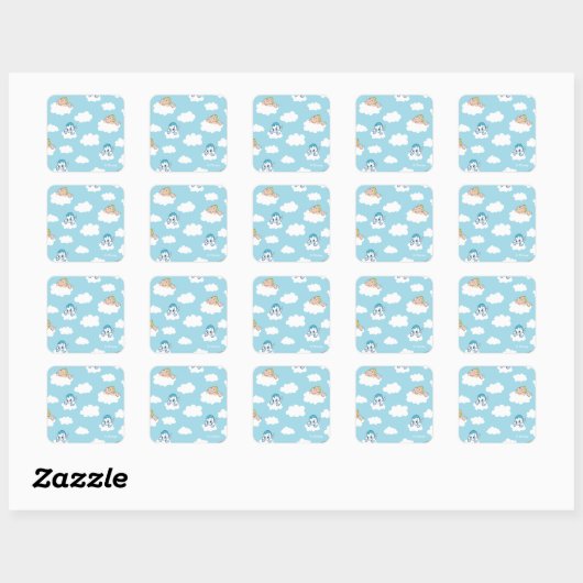 Baby Hercules and Pegasus Cloud Pattern Square Sti Vierkante Sticker (Vel)