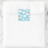 Baby Hercules and Pegasus Cloud Pattern Square Sti Vierkante Sticker (Tas)