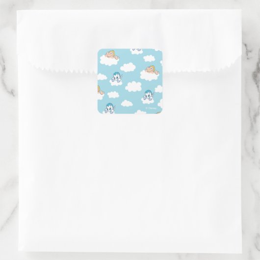 Baby Hercules and Pegasus Cloud Pattern Square Sti Vierkante Sticker (Tas)