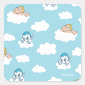 Baby Hercules and Pegasus Cloud Pattern Square Sti Vierkante Sticker (Voorkant)