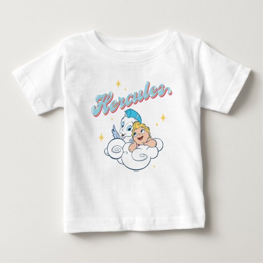 Baby Hercules and Pegasus on a Cloud Baby T-Shirt (Voorkant)