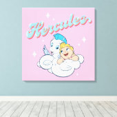 Baby Hercules and Pegasus on a Cloud Canvas Print (Insitu (Houten vloer))