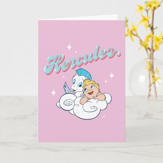 Baby Hercules and Pegasus on a Cloud Card Kaart (Gele Bloem)