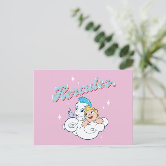 Baby Hercules and Pegasus on a Cloud Postcard Briefkaart (Staand voorkant)