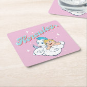 Baby Hercules and Pegasus on a Cloud Square Paper Kartonnen Onderzetters (Schuin)