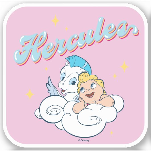 Baby Hercules and Pegasus on a Cloud Sticker (Voorkant)