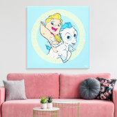 Baby Hercules Riding Pegasus Canvas Print (Insitu (Woonkamer))