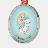 Baby Hercules Riding Pegasus Metal Ornament (Links)
