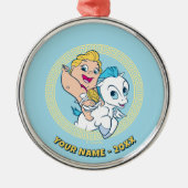 Baby Hercules Riding Pegasus Metal Ornament (Voorkant)
