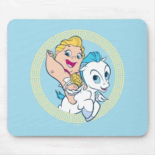 Baby Hercules Riding Pegasus Mouse Pad Muismat (Voorkant)