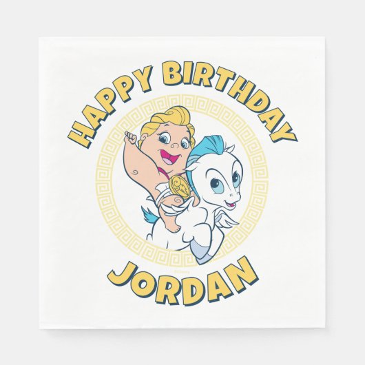 Baby Hercules Riding Pegasus Napkins Servet (Voorkant)
