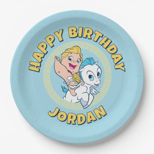 Baby Hercules Riding Pegasus Paper Plates Papieren Bordje (Voorkant)