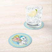 Baby Hercules Riding Pegasus Round Paper Coaster Ronde Kartonnen Onderzetter (Insitu)