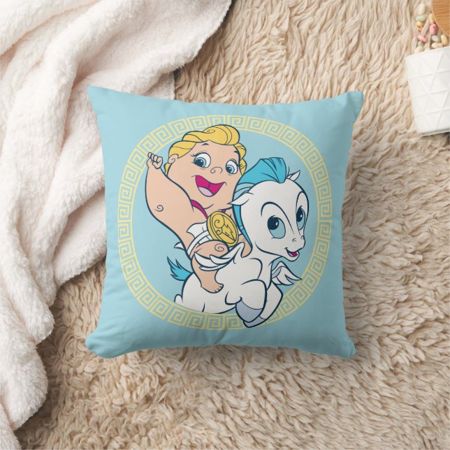 Baby Hercules Riding Pegasus Throw Pillow Kussen (Deken)