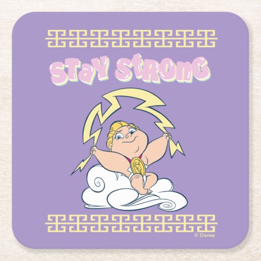 Baby Hercules - Stay Strong Square Paper Coaster Kartonnen Onderzetters (Voorkant)