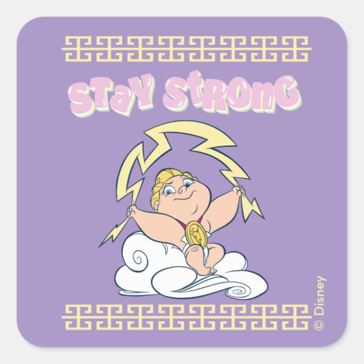 Baby Hercules - Stay Strong Square Sticker (Voorkant)