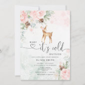 Baby herten Baby, het is koud buiten baby shower Kaart (Voorkant)