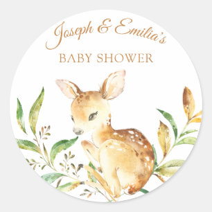 Baby Herten Baby shower Ronde Sticker