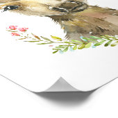 Baby Herten Bos Dieren Kinderkamer | Muurkunst Poster (Hoek)