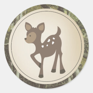 Baby Herten Camo Baby shower Ronde Sticker