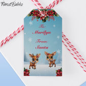 Baby Herten, Fawn, Doe, Bloemen rendieren 🦌 🎄 Sn Cadeaulabel