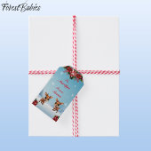 Baby Herten, Fawn, Doe, Bloemen rendieren 🦌 🎄 Sn Cadeaulabel