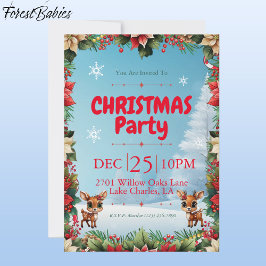 Baby Herten, Fawn, Doe, Bloemen rendieren 🦌 🎄 Sn Feestdagenkaart