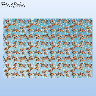 Baby Herten, Fawn, Doe, Rendier🦌🎄 Blauw, Sneeuwv Tissuepapier