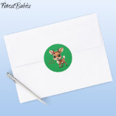 Baby Herten, Fawn, Doe, Rendier🦌 🎄Groene Kerstmi Ronde Sticker