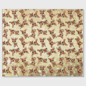 Baby Herten, Fawn, Doe, rendieren🦌🎄goud, sneeuwv Cadeaupapier (Vlak)