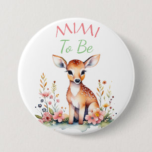 Baby Herten in Bloemen Mimi om Baby shower te zijn Ronde Button 7,6 Cm