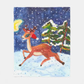 Baby Herten in Santa Hat Fleece Deken (Voorkant)