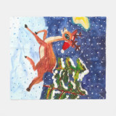Baby Herten in Santa Hat Fleece Deken (Voorkant (Horizontaal))