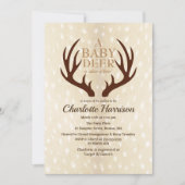Baby Herten Licht Fawn Bont & Antlers Baby shower Kaart (Voorkant)