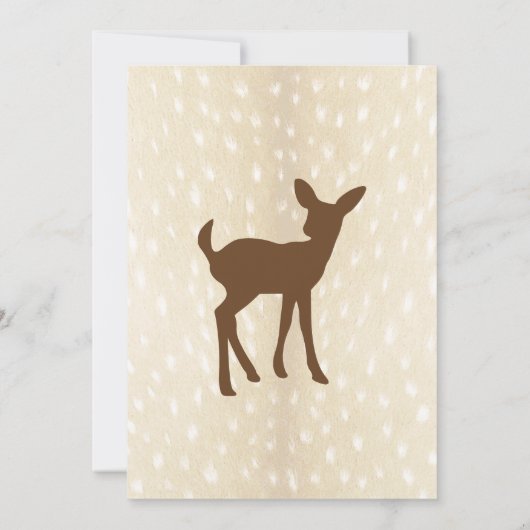 Baby Herten Licht Fawn Bont & Antlers Baby shower Kaart (Achterkant)