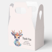 Baby Herten met gewei en bloemen Baby shower Bedankdoosjes (Geopend)