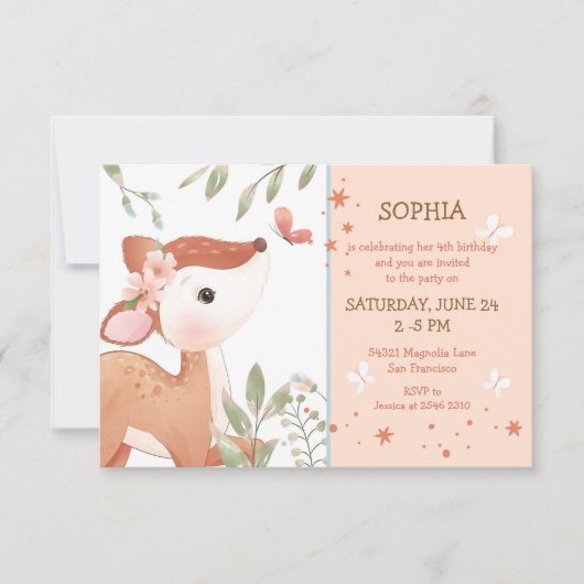 Baby Herten op boomverjaardag Kaart (Voorkant)