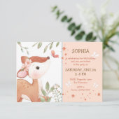 Baby Herten op boomverjaardag Kaart (Staand voorkant)