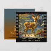 Baby Herten Sneeuw Leuk Cool Kerstfeest Kaart (Voorkant / Achterkant)